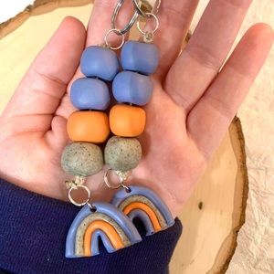 Rainbow bead keychain